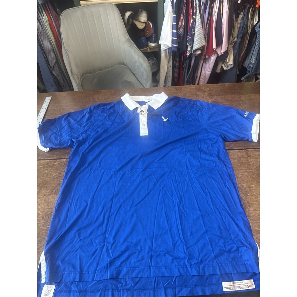 Peter Millar Polo Shirt Mens XL Blue Grey Goose Vodka Logo Golf Cotton Promo NWT